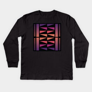 “Dimensional Funk (3)” - V.3 Purple/Orange - (Geometric Art) (Dimensions) - Doc Labs Kids Long Sleeve T-Shirt